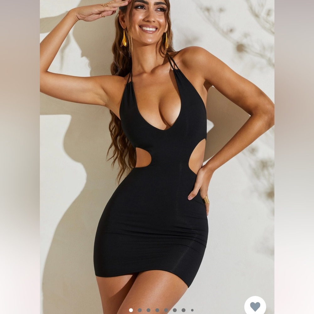 Oh Polly Harper neck cut out mini dress